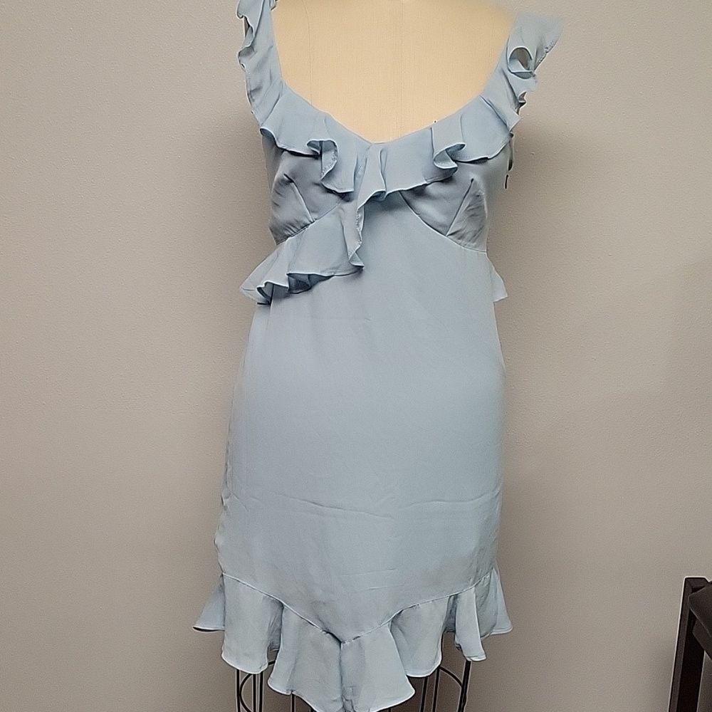 Abercrombie & Fitch Light Blue Ruffle Mini Dress